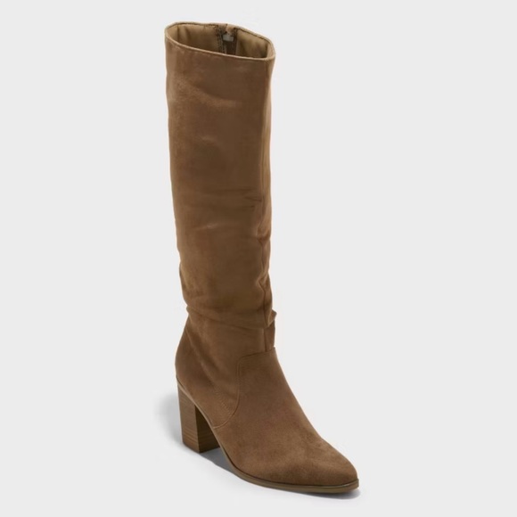 Universal Threads Women’s Junie Tall Boots Memory Foam Faux Suede Taupe - Picture 1 of 6